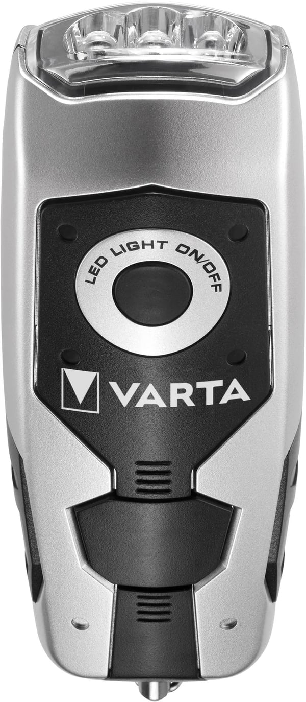 Varta Dynamo Light LED, Käsikokoinen taskulamppu, musta, Harmaa, Muovi, CE, LED, 3 lamppua