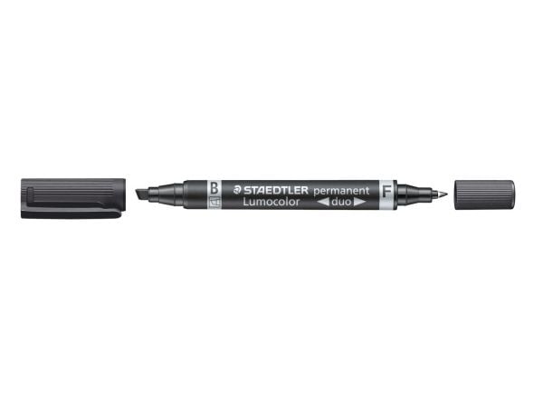 STAEDTLER Lumocolor perm kaksikärkinen tussi musta 10 kpl