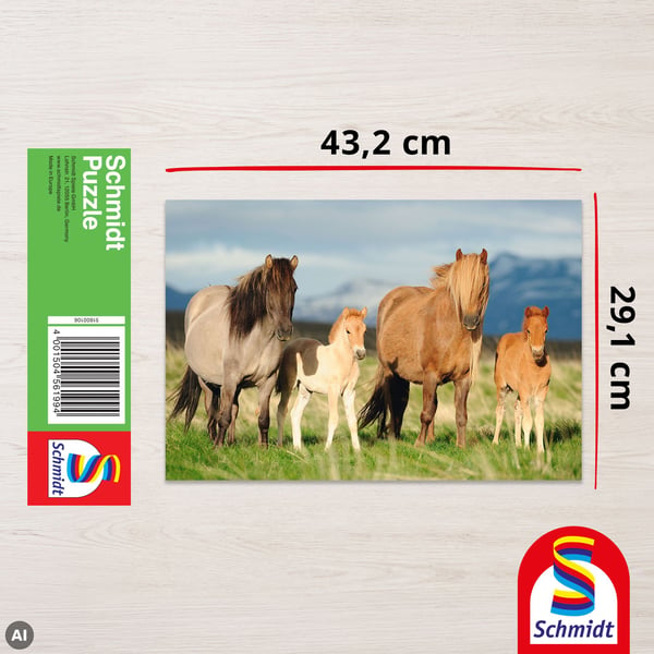 Schmidt Spiele Puzzle 200 Horses - familiebilde G3