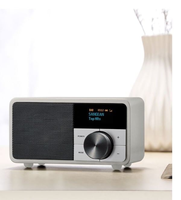 Sangean Genuine Mini DDR-7 radio DAB+ FM, Glacier Silver
