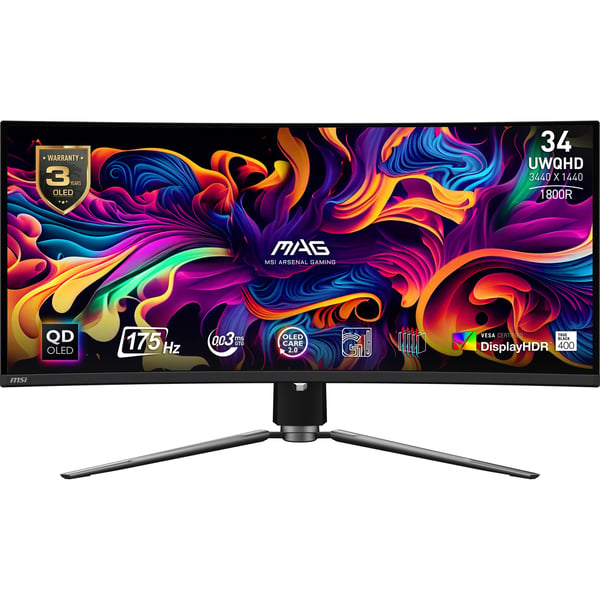 MSI MAG 341CQPDE QD-OLED-pelinäyttö 34.18" UWQHD 175 Hz, musta