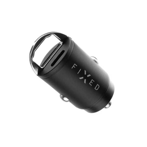FIXED - Bilstrømadapter - 30 watt - PD 3.0, QC 3.0 - 2 utgangskontakter (USB-C, USB) - svart