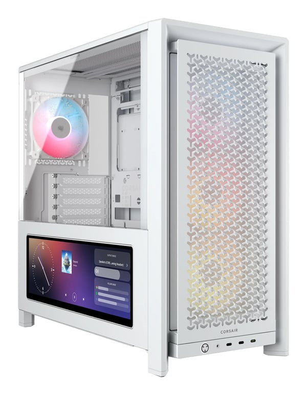 CORSAIR FRAME 4000D LCD RS ARGB - Midi-tårn gaming - utvidet ATX (E-ATX) - sidepanel med vindu (herdet glass) - ingen strømforsyning (ATX) - hvit -...