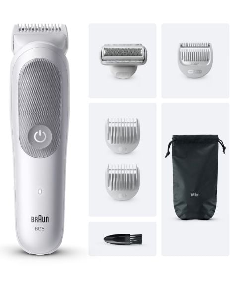 Braun Series 5 BG5550 vartalotrimmeri, 100 min käyttöaika, vedenkestävä, harmaa