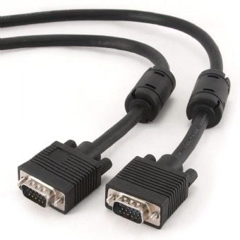 Cablexpert Premium CC-PPVGA-5M-B - VGA-kabel - HD-15 (VGA) (hann) til HD-15 (VGA) (hann) - 5 m - formstøpt, tommelskruer - svart