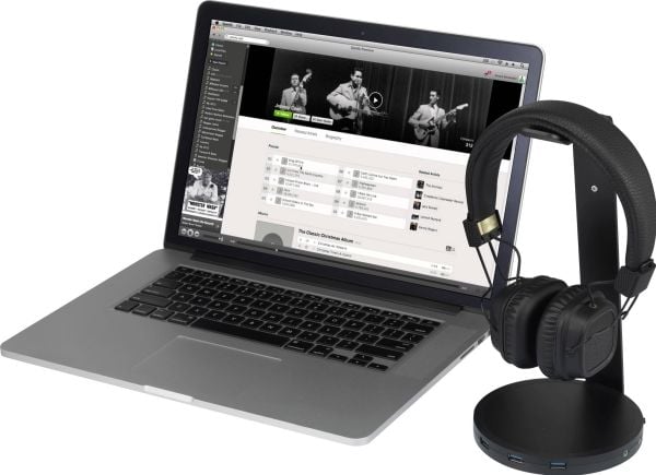 Renkforce hodetelefonstativ (3x USB 3.0, 3,5 mm phono) (RF-4284834)