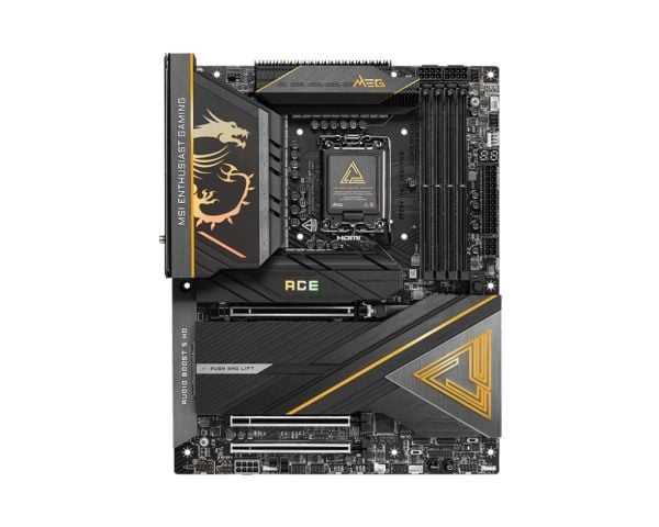 MSI MEG Z890 ACE -emolevy LGA 1851 ATX DDR5, musta/kullankeltainen