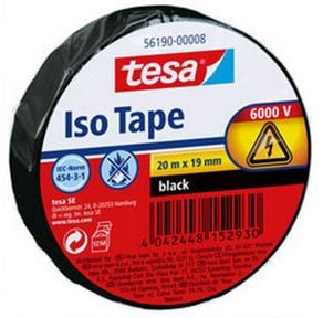 Tesa 56190-00008 - 20 m - Musta - 19 mm ( 56190-00008 )