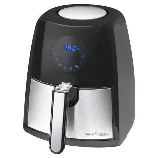 ProfiCook PC-FR 1147 H, Kuumakiertoilmakypsennin, 2,5 L, 80 °C, 200 °C, Yksi, Musta, Ruostumaton teräs