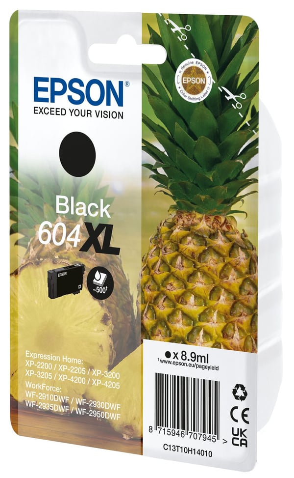 Epson 604XL Singlepack - 8.9 ml - XL - svart - original - blære med RF/lyd-alarm - blekkpatron - for Expression Home XP-2200, 2205, 3200, 3205, 420...