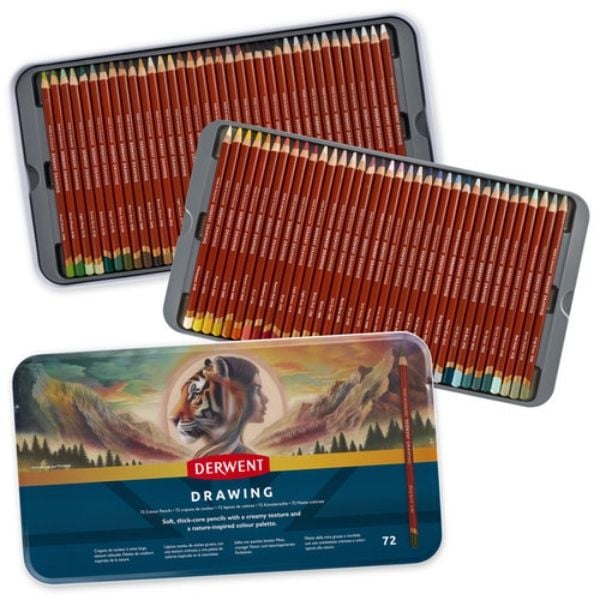 Derwent-piirustuskynä - 72 osaa peltirasiassa
