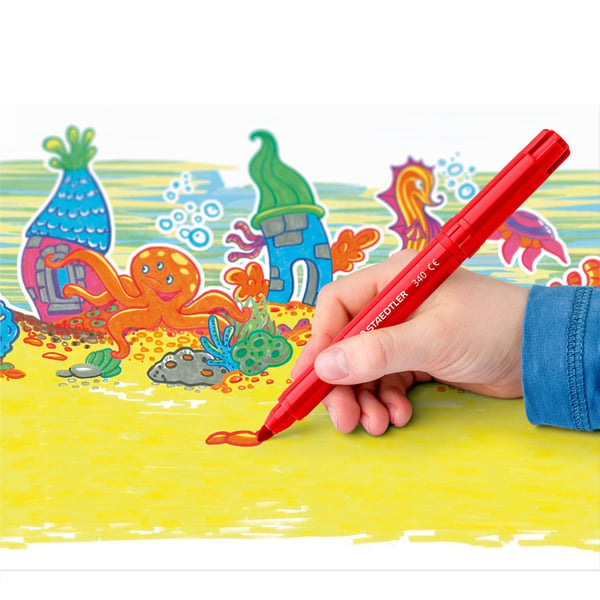 STAEDTLER Fiberpen Noris® Jumbo 3,0 mm - med 12 stk. ass. farver