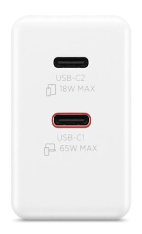 Lenovo Dual USB-C 65W GaN-lader | USB-C | 65 W | Lader