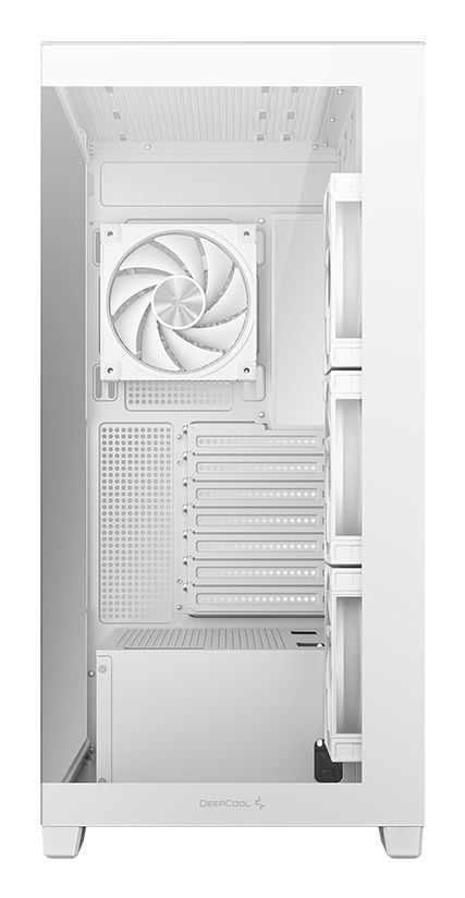 DeepCool CG580 4F V2 WH - Tower - ATX - genomskinlig sidopanel (härdat glas) - ingen strömförsörjning (ATX / PS/2) - vit - USB/ljud