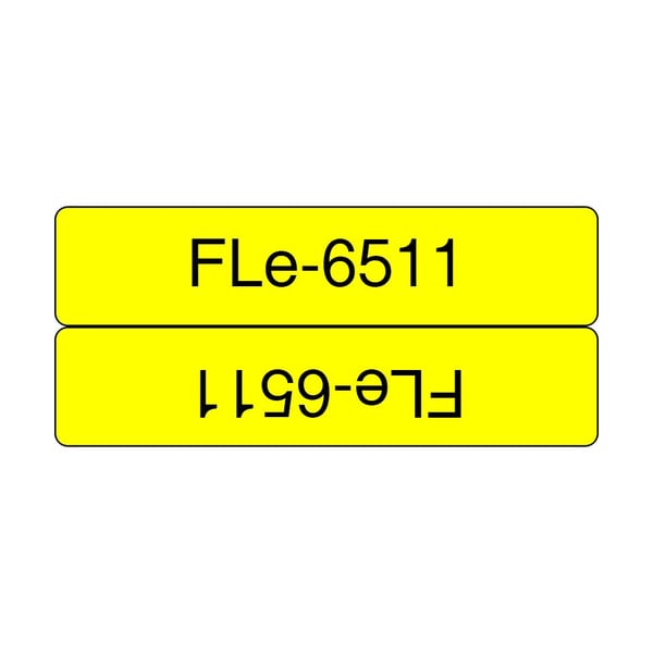 Brother FLe-6511 - Svart på gult - 21 x 45 mm 72 etikett(er) (1 rull(er) x 72 stanseskårne etiketter - for P/N: PTP900C, US#PTE800W
