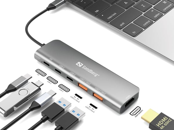 USB-C Dock HDMI + 2xUSB-A +  2xUSB-C + PD100W USB-C Dock