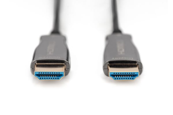 DIGITUS - Premium High Speed - HDMI-kabel med Ethernet - HDMI hann til HDMI hann - 20 m - dobbeltisolert - svart - 4K-støtte, aktiv optisk hybridkabel