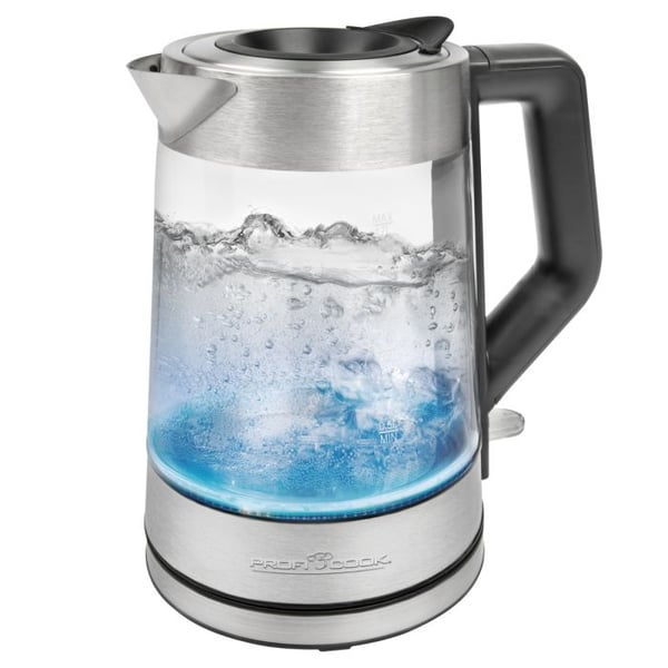 ProfiCook PC-WKS 1190 G, 1,7 l, 2200 W, Stål, Glas, Rostfritt stål, Justerbar termostat, Vattennivå indikator