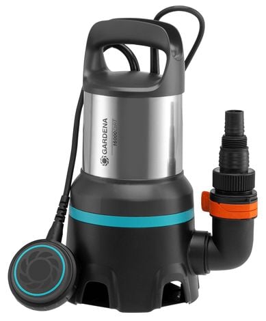 Gardena 16000, 450 W, 0,7 bar, 16000 l/h, IPX8, Musta, Ruostumaton teräs