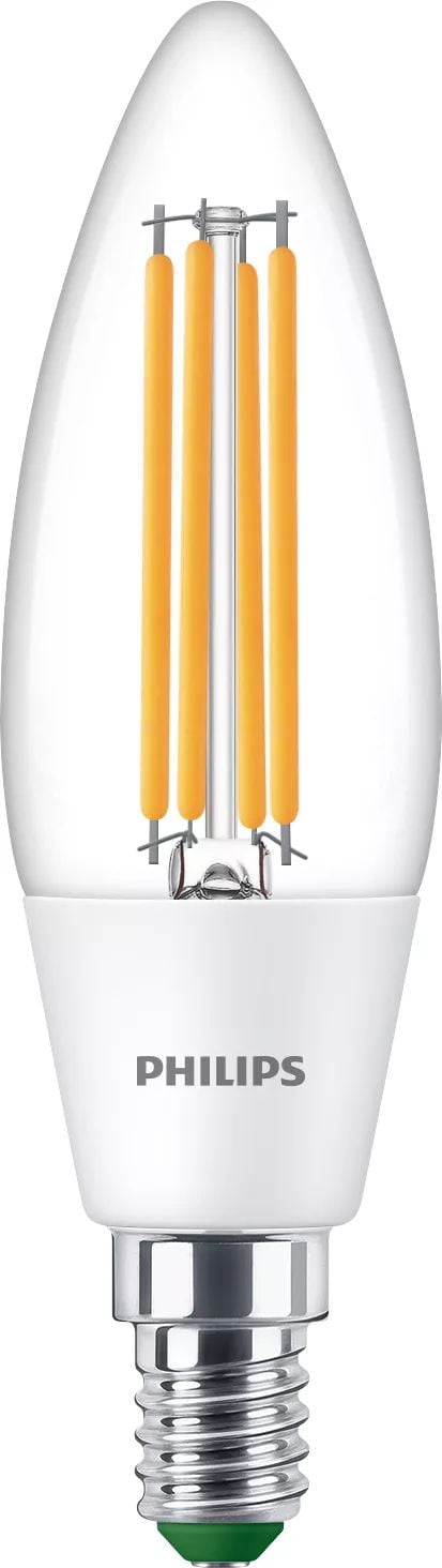 Philips - LED-glödlampa - form: B35 - klar finish - E14 - 2.3 W (motsvarande 40 W) - klass A - vitt ljus - 3000 K