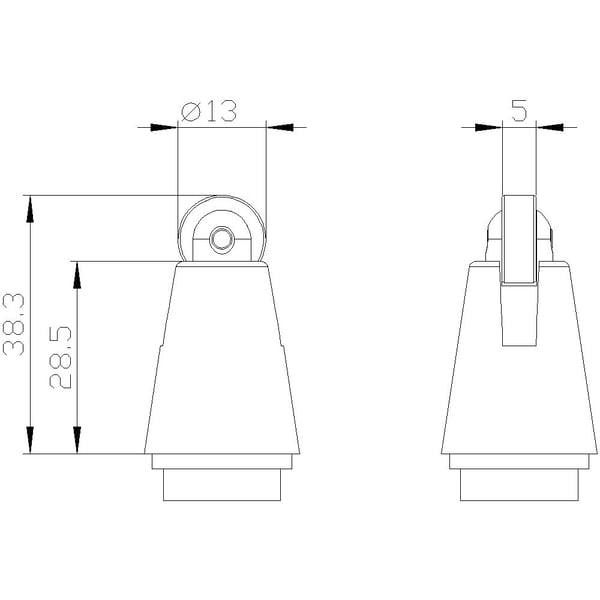 Siemens 3SE50000AD021AJ0 3SE5000-0AD02-1AJ0 Asentokytkimen käyttöpää, rullatönäjä, ruostumattomasta teräksestä valmistettu rulla 1 kpl, 56 g, 90 mm...