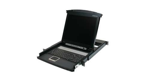 IOGEAR GCL1800 17" LCD Console - KVM-konsol - PS/2, USB - 17" - kan monteras i rack - 1280 x 1024 - VGA - 1U - TAA-kompatibel