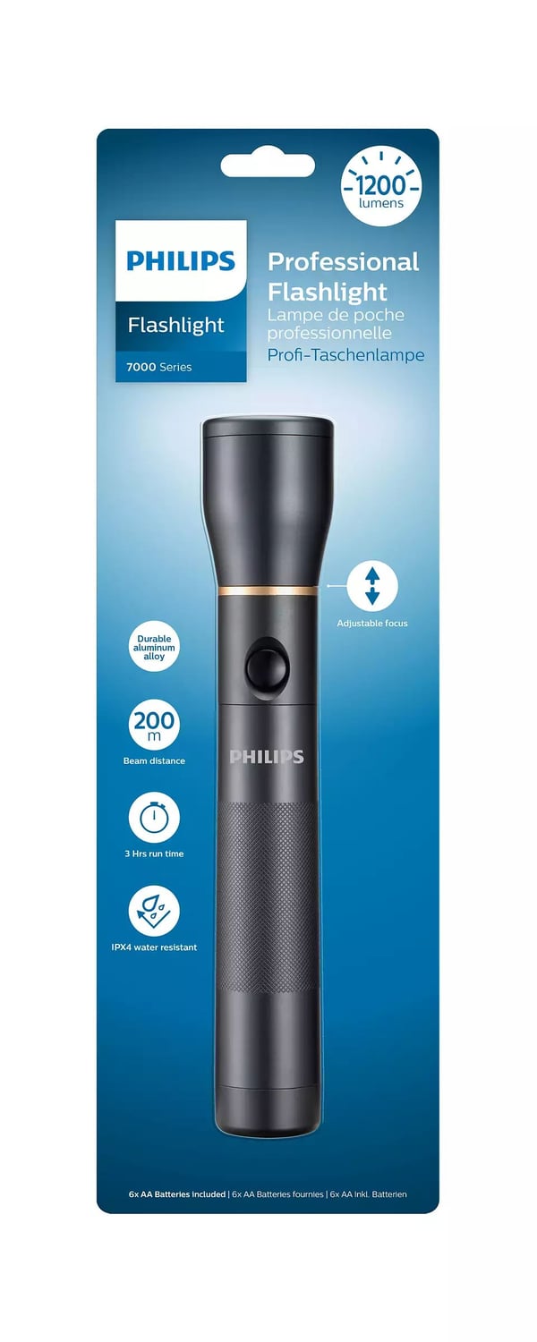 PHILIPS SFL ficklampa alkaline 1200 lumen 6xAA