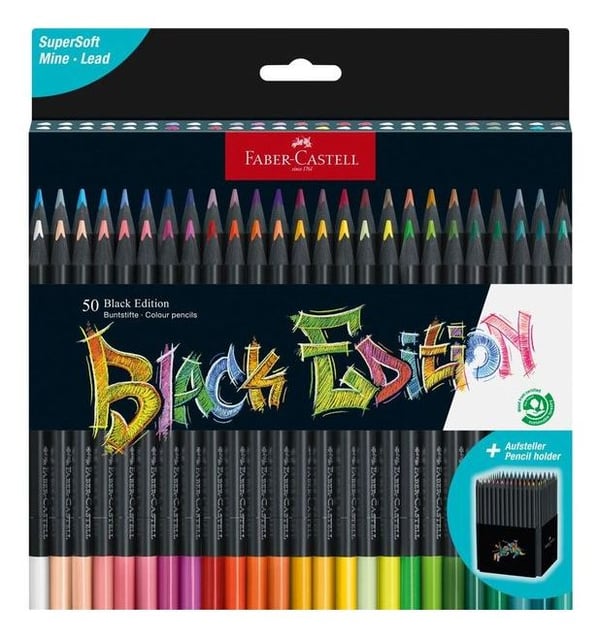 Faber-Castell Black Edition, Monivärinen, 50 kpl
