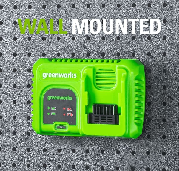 Greenworks 2945107, Akkulaturi, Vihreä, AC, 220 - 240 V, Litiumioni (Li-Ion), Akryylinitriilibutadieenistyreeni (ABS)