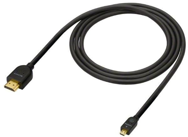 Sony DLC-HEU15 - HDMI-kaapeli Ethernet - 19-pinninen micro HDMI Type D han til HDMI han - 1,5 m - Cyber-shot DSC-RX10, RX100; Handycam FDR-AX45, AX...