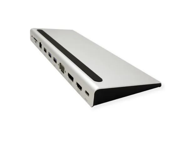VALUE 12.99.1117, Koblet med ledninger (ikke trådløs), USB 3.2 Gen 2 (3.1 Gen 2) Type-C, Grå, MicroSD (TransFlash), SD, 3840 x 2160 piksler, Aluminium