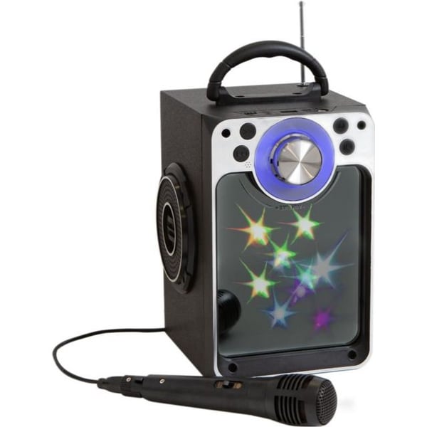 Karaoke machine w/bluetooth - Black - Disco LED light