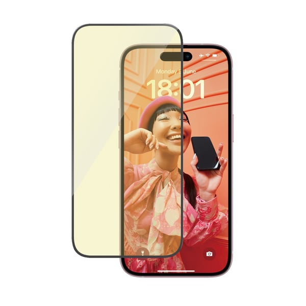 PanzerGlass™ | Ultra-Wide Fit - Skjermbeskyttelse for mobiltelefon - EyeCare Protection| Apple iPhone 15