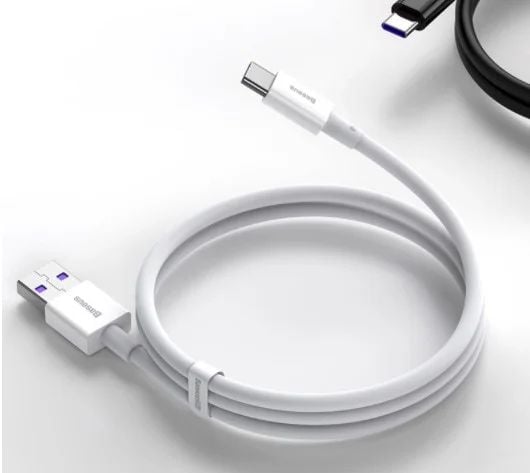 Baseus Superior Series - USB-kabel - USB typ A (hane) till USB-C (hane) - 11 V - 6 A - 1 m - USB Power Delivery (66W) - vit