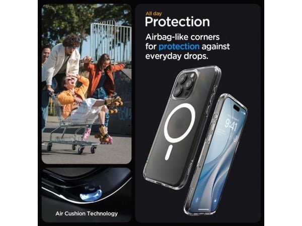 Spigen Ultra Hybrid MagFit - Baksidedeksel for mobiltelefon - MagSafe-samsvar - polykarbonat, termoplast-polyuretan (TPU) - grafitt - for Apple iPh...