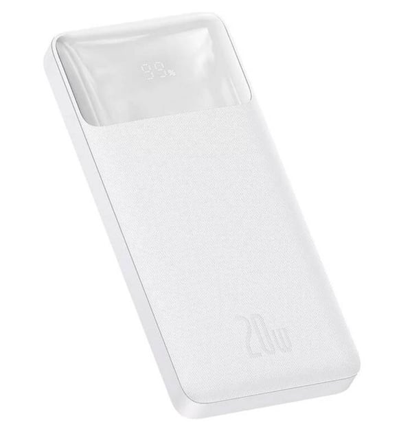 Baseus PPBD050502, 10000 mAh, Litium polymeeri (LiPo), Adaptive Fast Charging, 20 W, Valkoinen