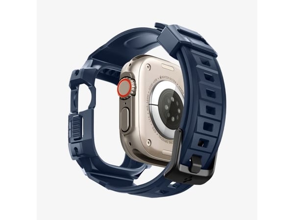 Spigen Rugged Armor Pro – handledsväska för smartwatch – robust – termoplastisk polyuretan (TPU) – marinblå – för Apple Watch Ultra (49 mm), Ultra ...