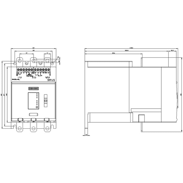 Siemens 3RW5056-6AB15 3RW50566AB15 Pehmokäynnistysyksikkö Moottorin teho 400 V:lla 90 kW Moottorin teho 230 V:lla 45 kW 200 V, 600 V Nimellisvirta ...
