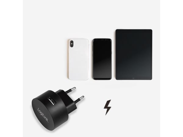 LogiLink PA0217 USB-seinälaturi 10,5 W, 1 x USB-A, musta