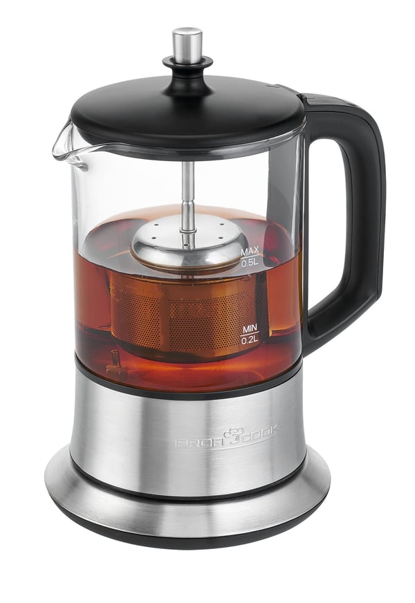 ProfiCook 501165, Svart, Rustfritt stål, Rustfritt stål, 0,5 L, Glass, 70 °C, 100 °C