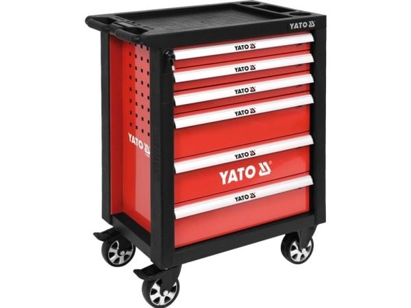Yato YT-55299, Stål, Svart, Röd, 6 lådor, Teleskopskenor med kullager, 25 kg, 35 kg