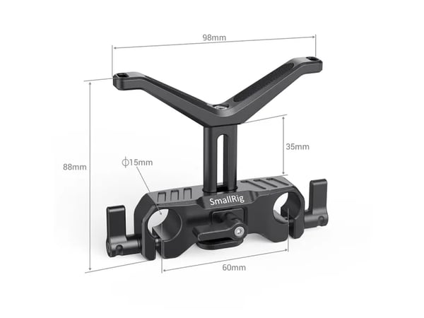 SmallRig BSL2680, Linssituki, musta, Alumiini, Support for 15mm LWS Rods, 85,5 mm, 108 mm