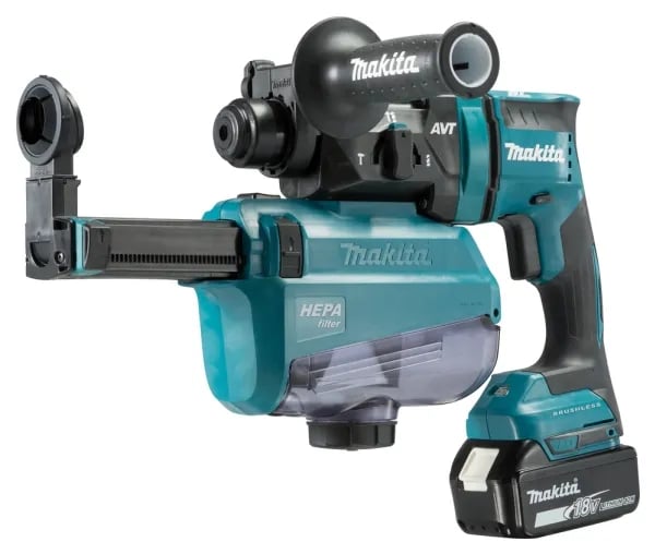 Makita DHR182RTWJ - Roterende hammer - trådløs - 3-modus - SDS-plus - 1.7 joule - 2 batterier - 18 V
