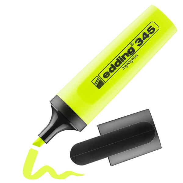 edding 345 - Överstrykningspenna - gul - vattenbaserat bläck - 2-5 mm