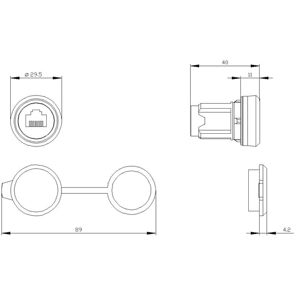 Siemens 3SU19000GB100AA0 3SU1900-0GB10-0AA0 Kytkentärasia IP65 1 kpl
