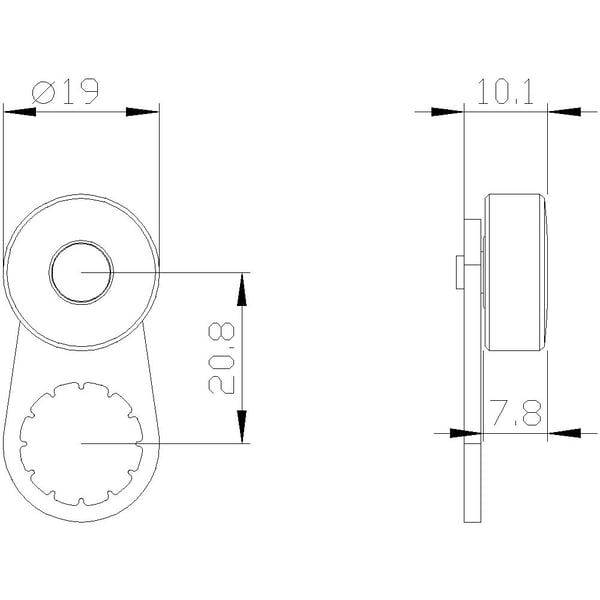 Siemens 3SE50000AA311AJ0 3SE5000-0AA31-1AJ0 Kääntövipu, ruostumattomasta teräksestä valmistettu vipu, muovirulla 1 kpl, 20 g, 100 mm, 50 mm, 20 mm