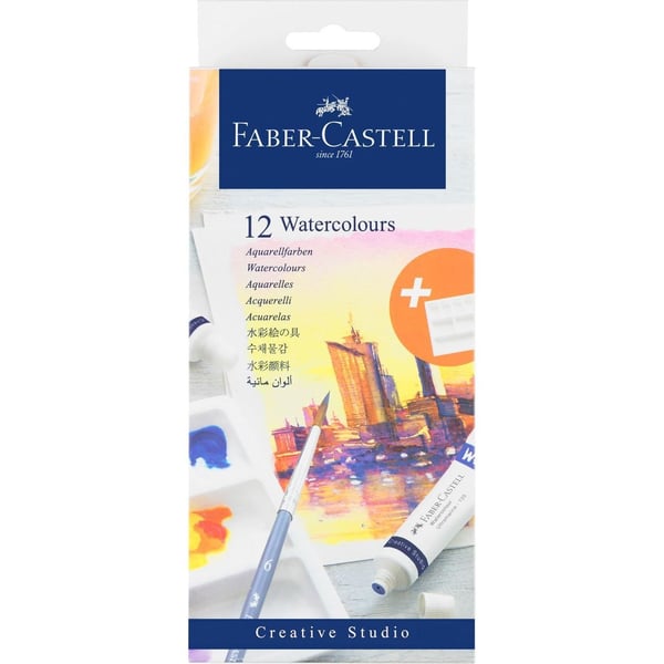 Faber-Castell Creative Studio - Färguppsättning - 12-piece - vattenfärg - 12 färger - blandfärger - 9 ml