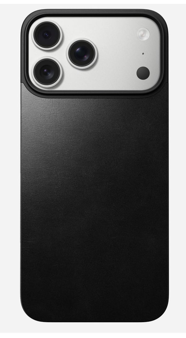 NOMAD Magneettinen nahkaselkä - Magneettinen päällyste iPhone 17 Pro Max -puhelimelle, joka on yhteensopiva MagSafen kanssa| Horween-nahka (musta)