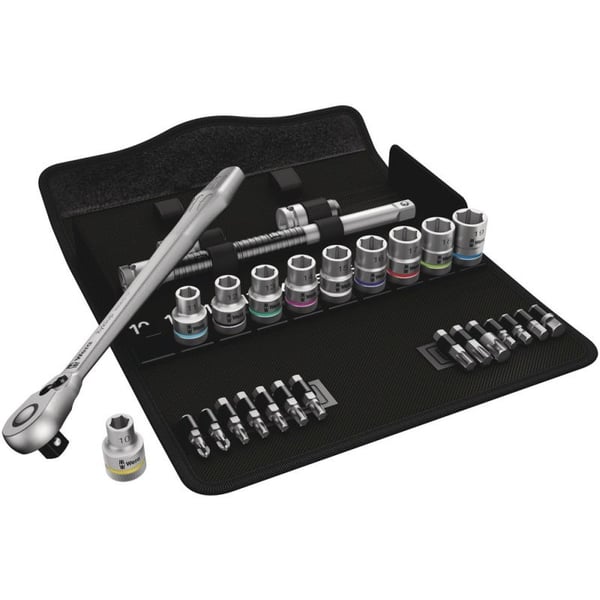 Wera 8100 SC 8 Zyklop Metal hylsnyckelsats 1/2"-fyrkantsfäste, 28 st. metrisk