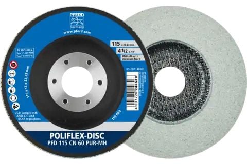 PFERD Poliflex-levyt, 11,5 cm, 5 kpl PFERD Poliflex-levyt, 11,5 cm, 5 kpl
